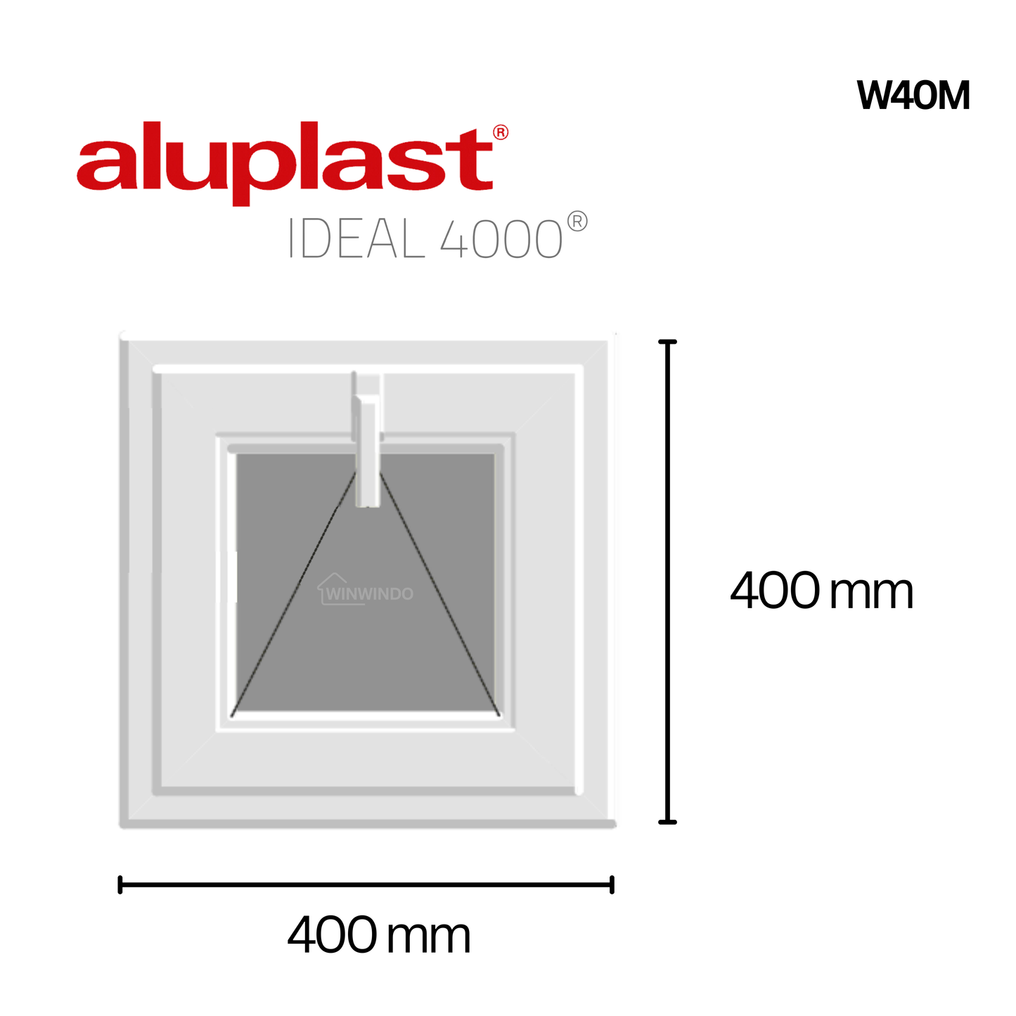 Ventana PVC Reforzado 400x400 Blanca Oscilante | Mate