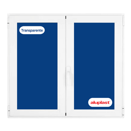 Ventana PVC Reforzado 1000x1000 2 Hojas Blanca Oscilobatiente | Transparente
