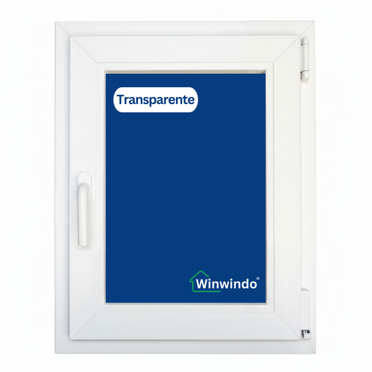 Ventana PVC Reforzado 400x700 Blanca Oscilobatiente Derecha | Transparente