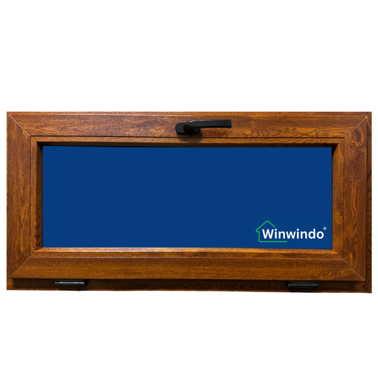 Ventana PVC Reforzado 1000x500 Roble Dorado Oscilante