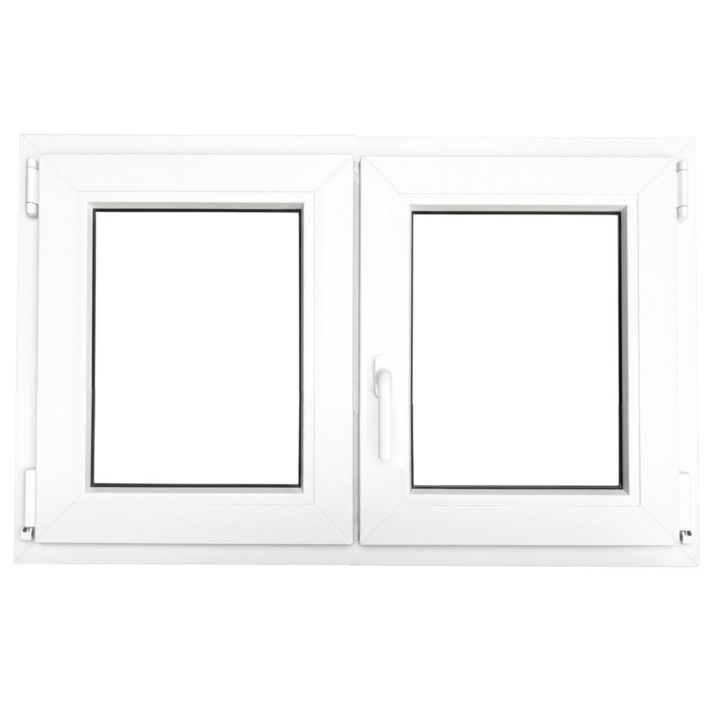 Ventana PVC Reforzado 1000x500  2 Hojas Blanca Oscilobatiente | Mate