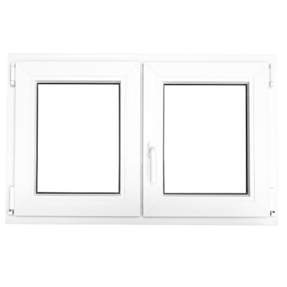 Ventana PVC Reforzado 1000x500  2 Hojas Blanca Oscilobatiente | Mate