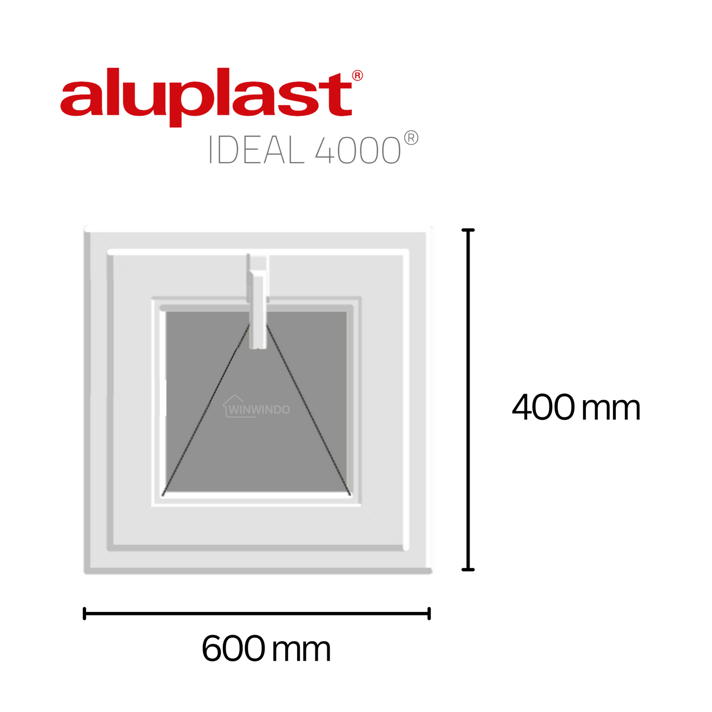 Ventana PVC Reforzado 600x400 Blanca Oscilante | Mate