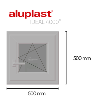 Ventana PVC Reforzado 500x500 Gris Antracita Oscilobatiente | Mate