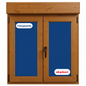 Ventana PVC Reforzado 1200x1355 2 Hojas Roble Dorado Oscilobatiente | Transparente | Persiana