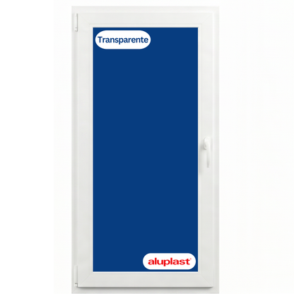Puerta Balconera PVC Reforzado 900x2160 Blanca Oscilobatiente con Doble Manivela | Transparente