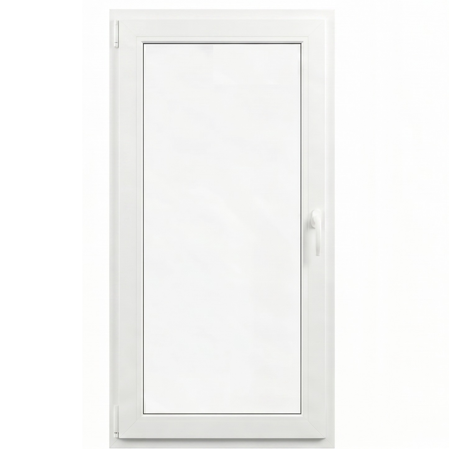 Puerta Balconera PVC Reforzado 900x2160 Blanca Oscilobatiente con Doble Manivela | Transparente