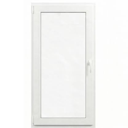 Puerta Balconera PVC Reforzado 900x2160 Blanca Oscilobatiente con Doble Manivela | Transparente
