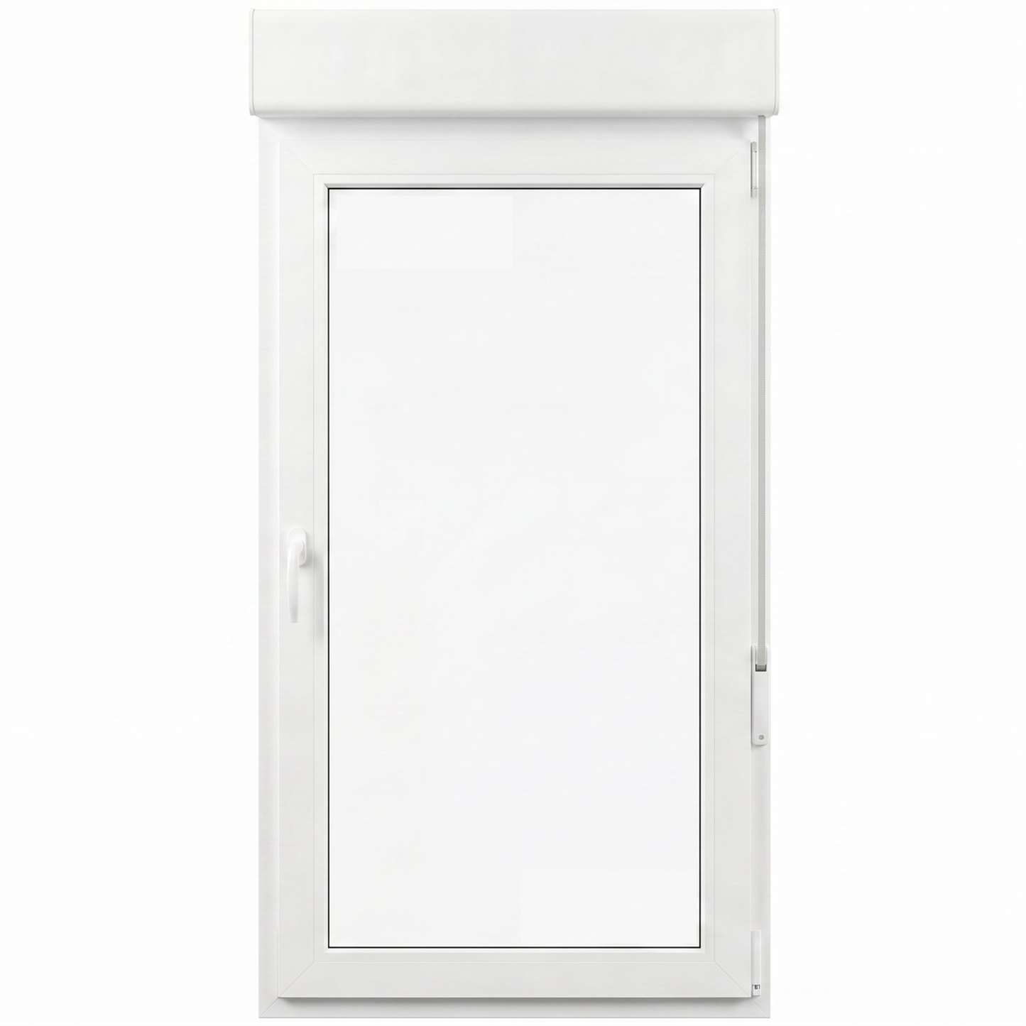 Puerta Balconera PVC Reforzado 900x2285 Blanca Oscilobatiente | Transparente | Persiana