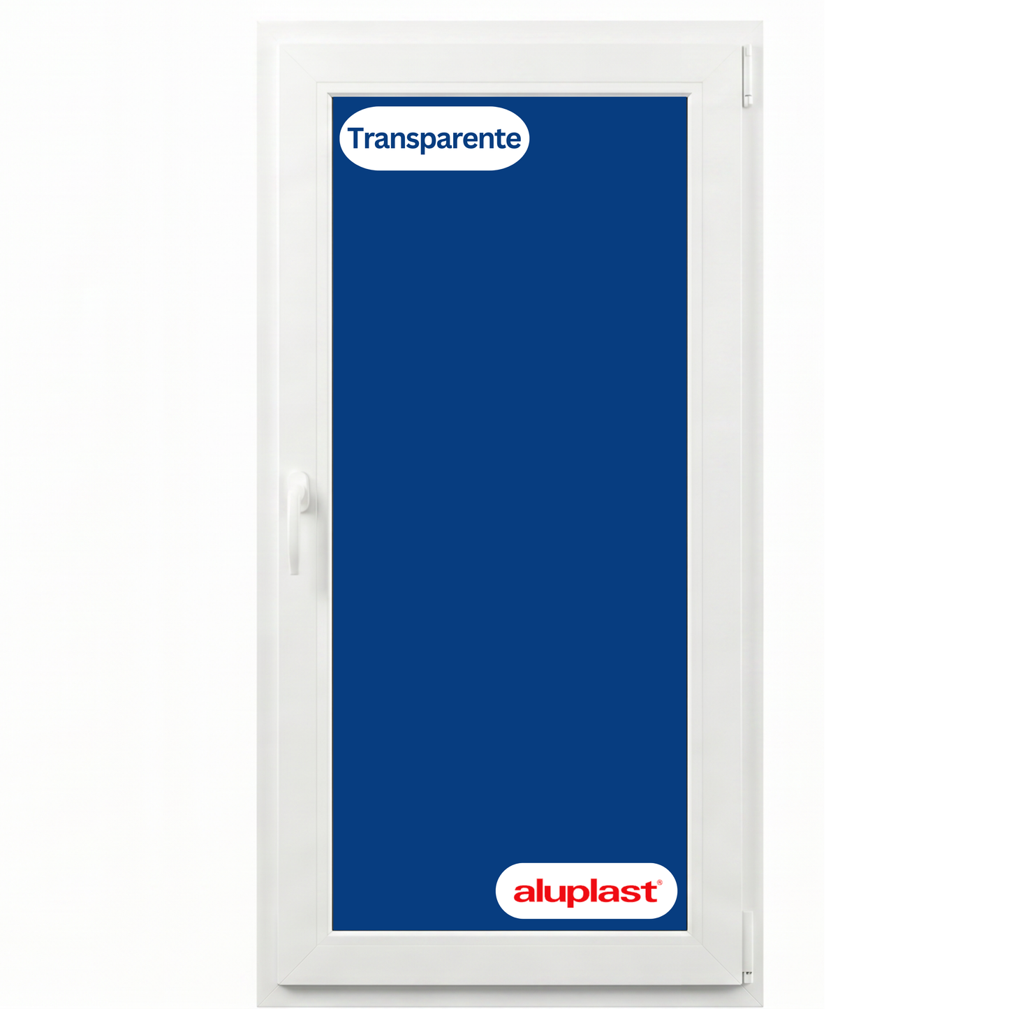Puerta Balconera PVC Reforzado 900x2100 Blanca Oscilobatiente | Transparente